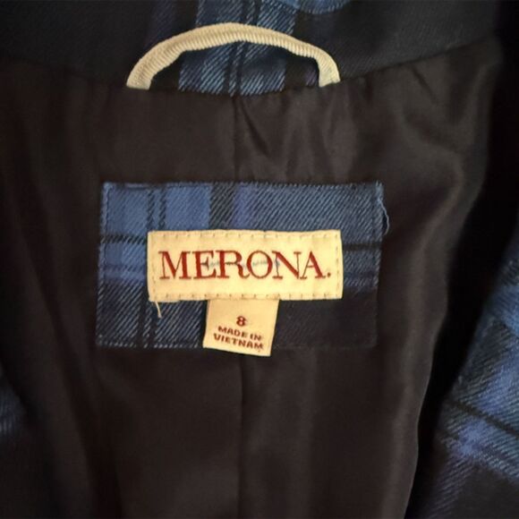 Merona Blue Plaid Flannel Tailored Fit  Blazer - Picture 6 of 13